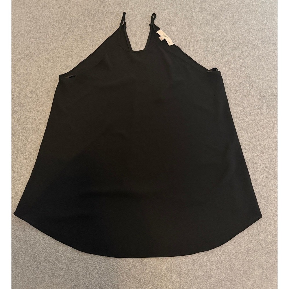 LOFT Tank Top Small Petite Black Solid Halter Camisole SP